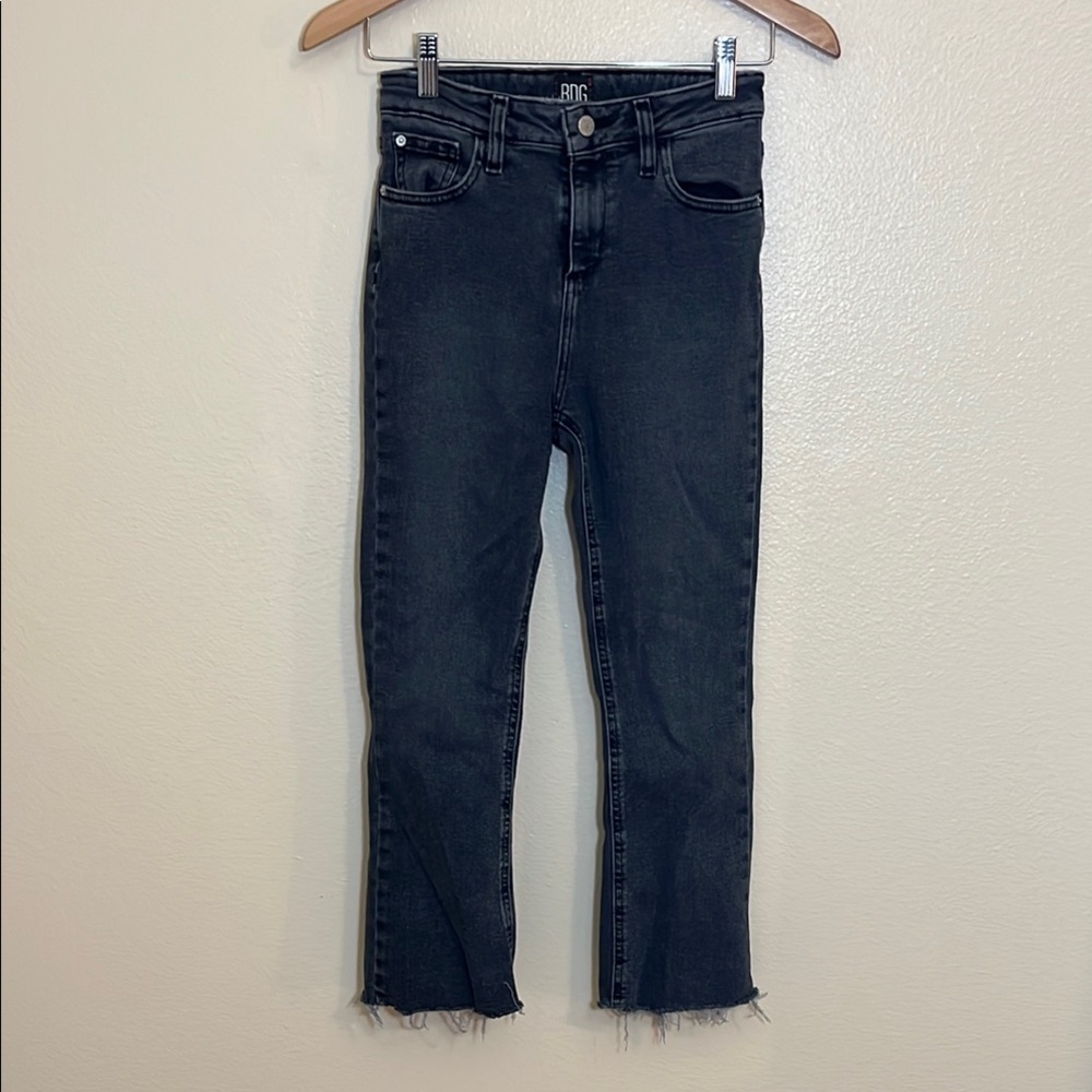 BDG Urban Outfitters Black Kick Flare High-Rise Cropped Jeans